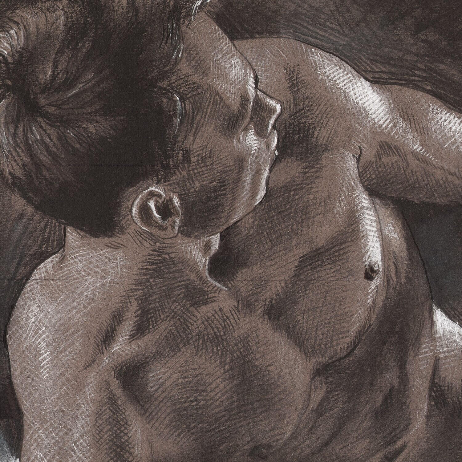 "Look Back" | Original Grisaille Work on Paper | Free Shipping Worldwide
