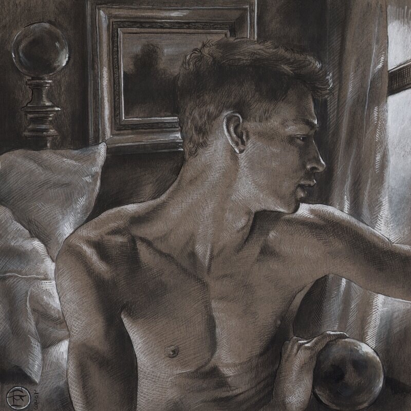 "Room for One" | Original Grisaille Work on Paper | Free Shipping Worldwide