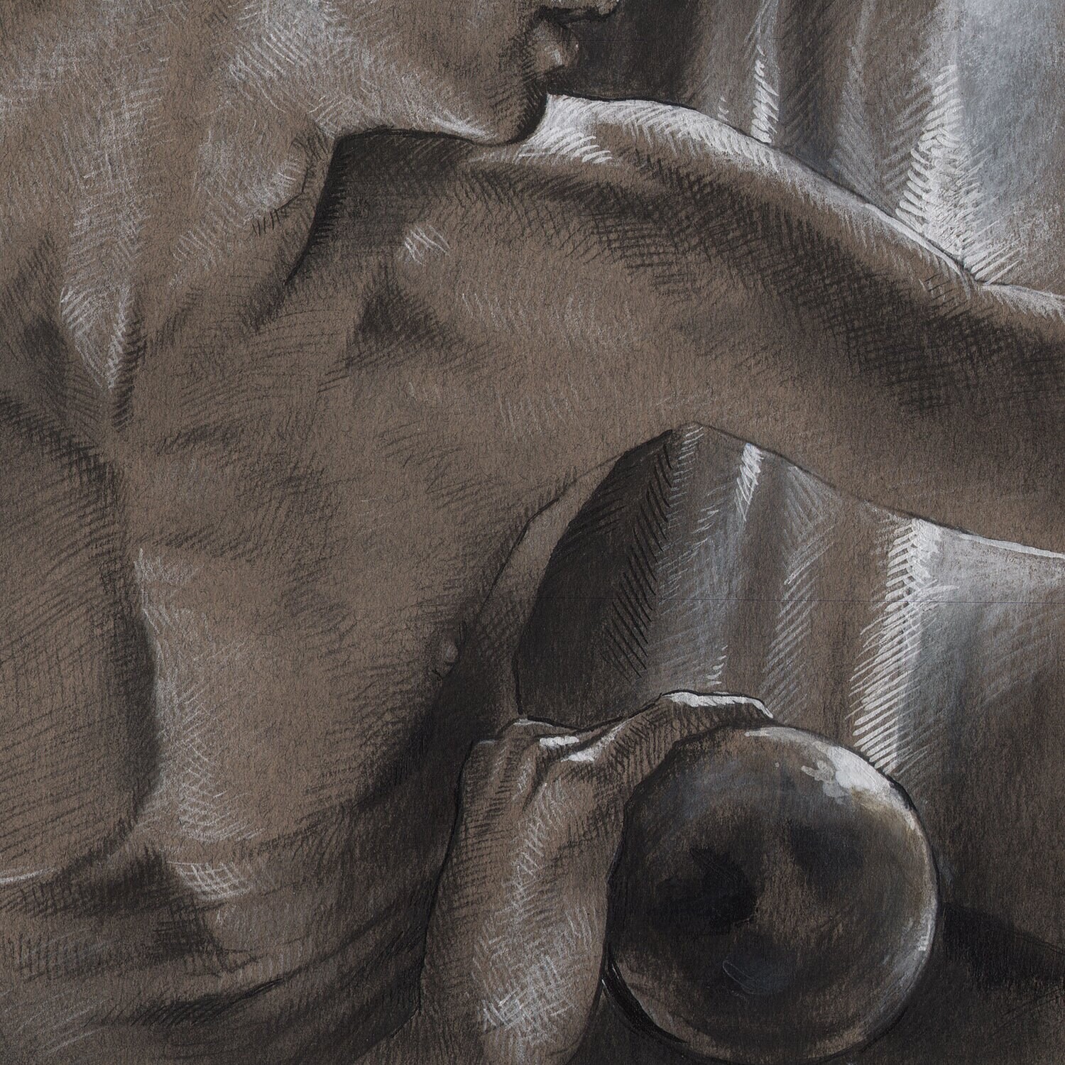 "Room for One" | Original Grisaille Work on Paper | Free Shipping Worldwide