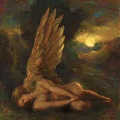 &quot;Icarus Fallen&quot; Original Painting on Panel | Free Shipping Worldwide