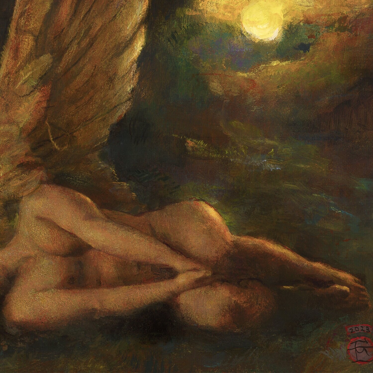 "Icarus Fallen" Original Painting on Panel | Free Shipping Worldwide