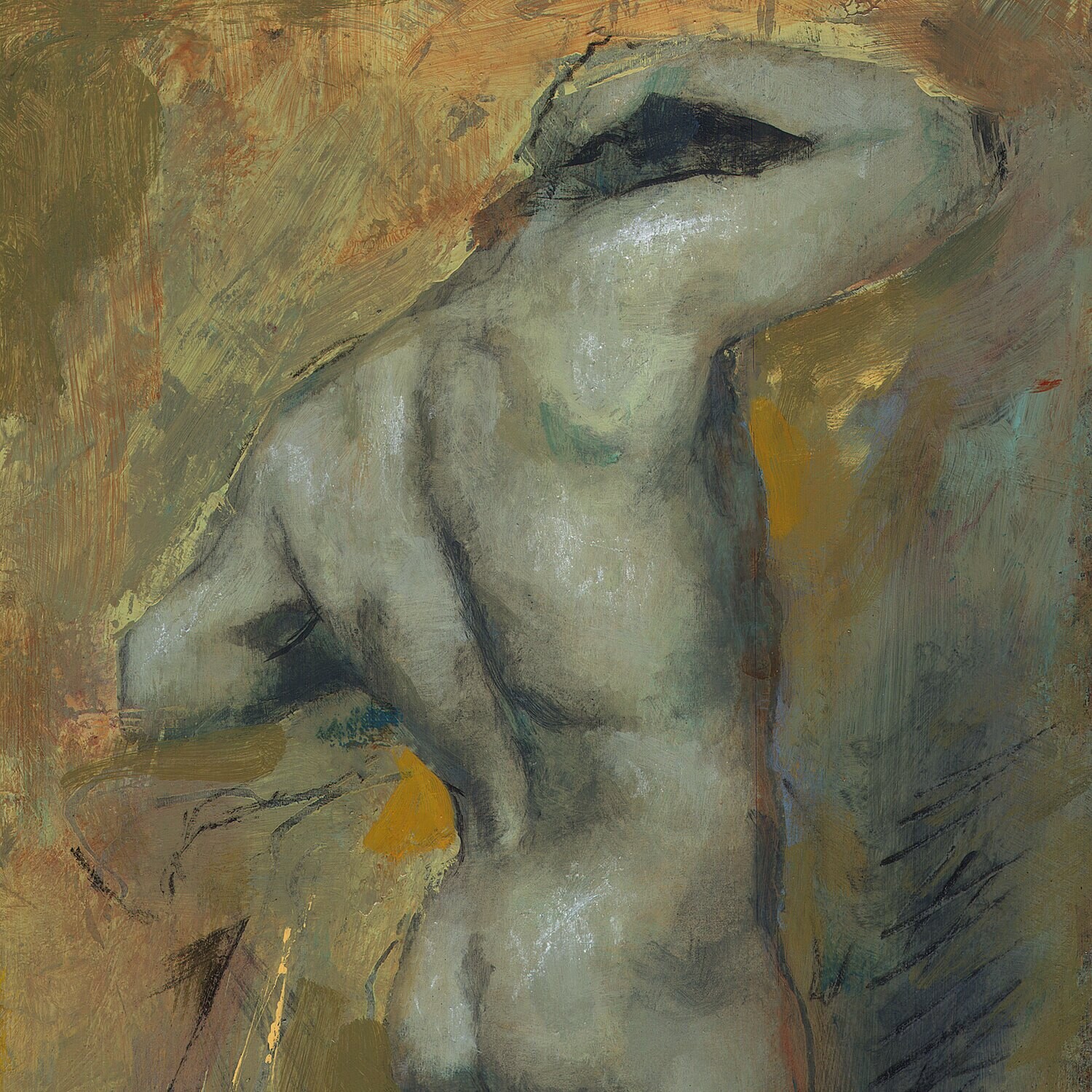 "Blue Nude" Original Painting on Panel | Free Shipping Worldwide