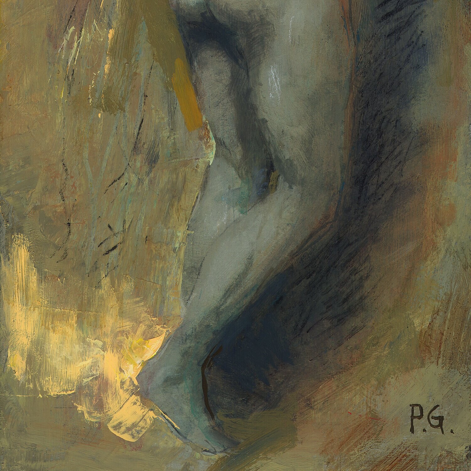 "Blue Nude" Original Painting on Panel | Free Shipping Worldwide