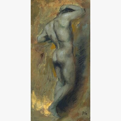 &quot;Blue Nude&quot; Original Painting on Panel | Free Shipping Worldwide