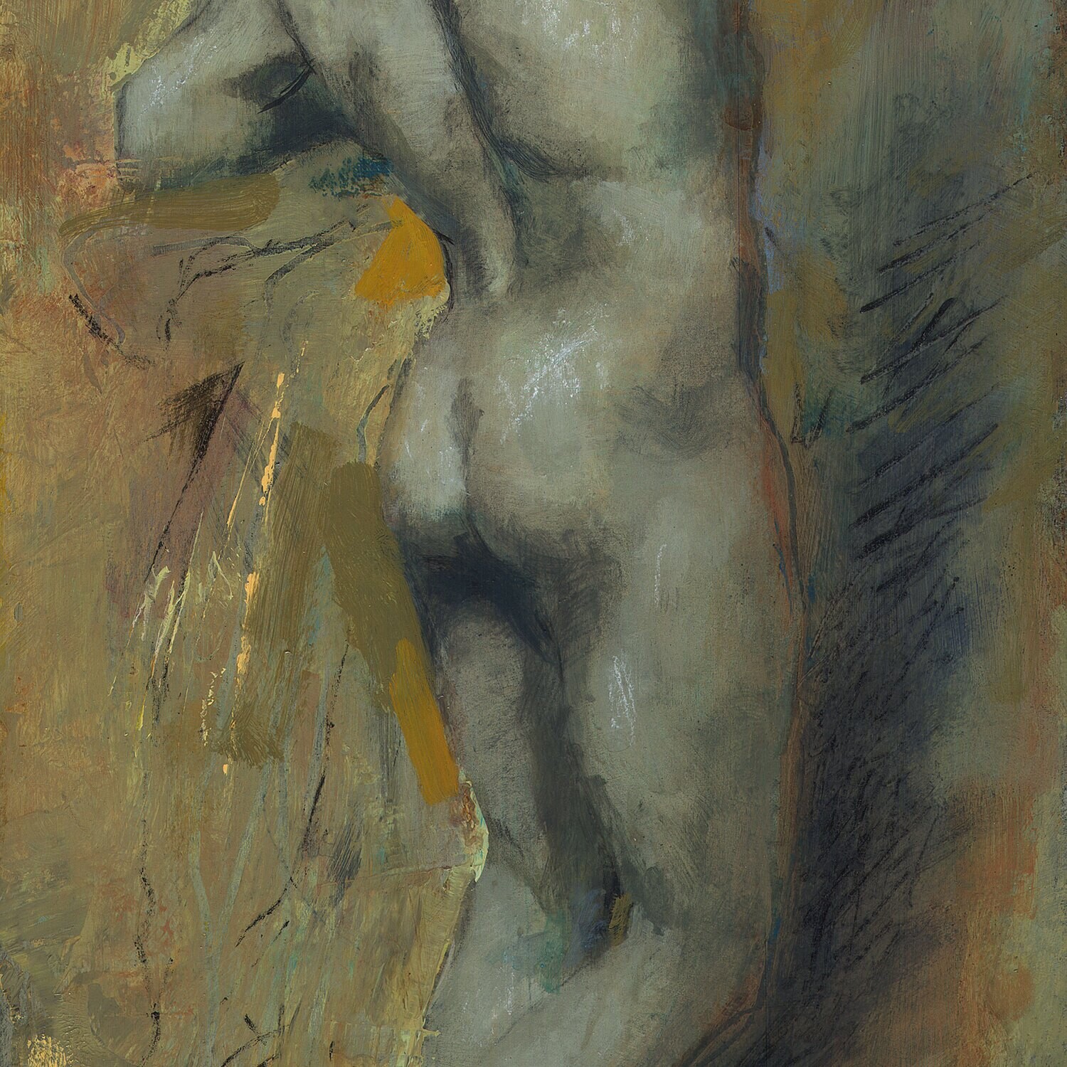 "Blue Nude" Original Painting on Panel | Free Shipping Worldwide