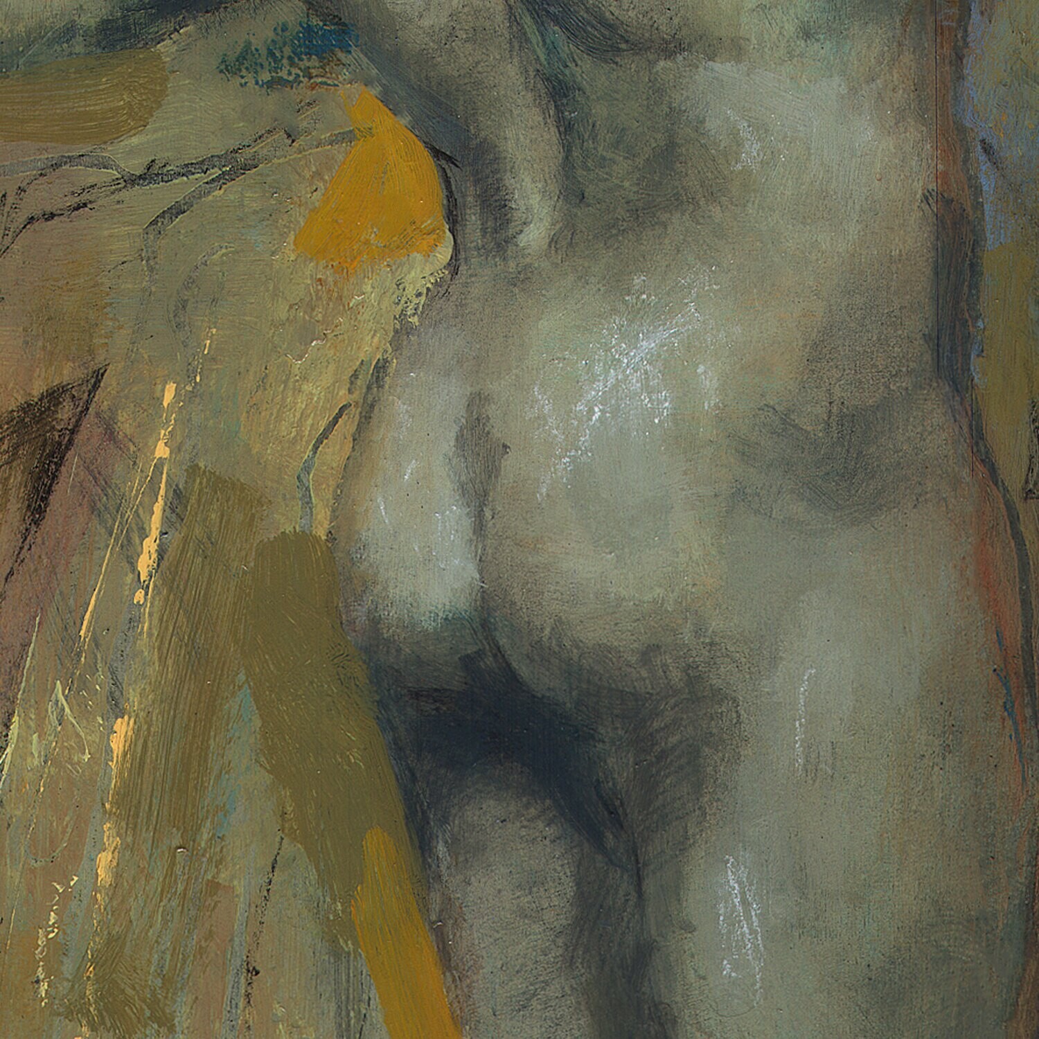 "Blue Nude" Original Painting on Panel | Free Shipping Worldwide