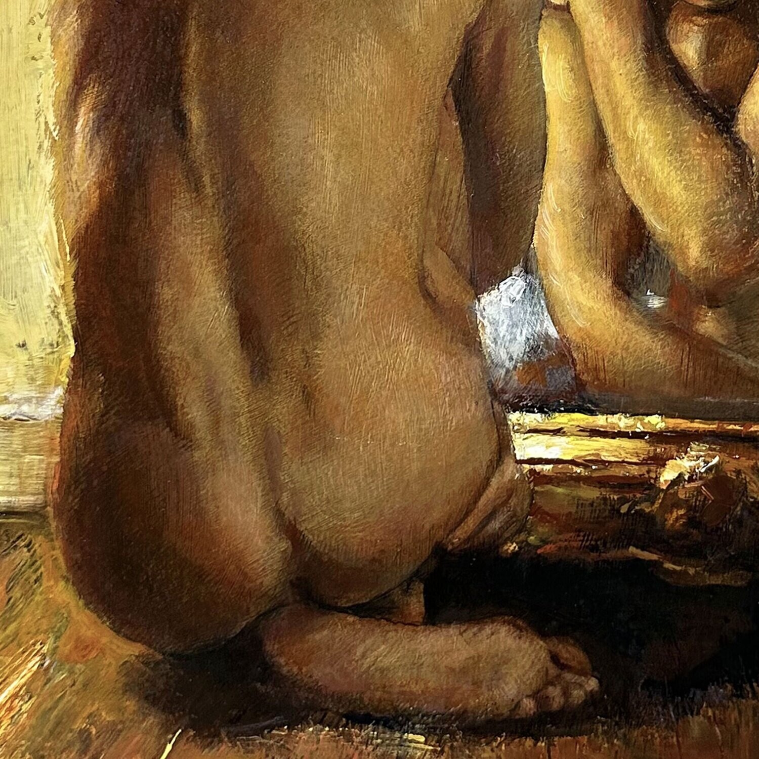 "Inside, Looking In" Original Oil on Panel with Artist's Handmade Frame | Free Shipping Worldwide