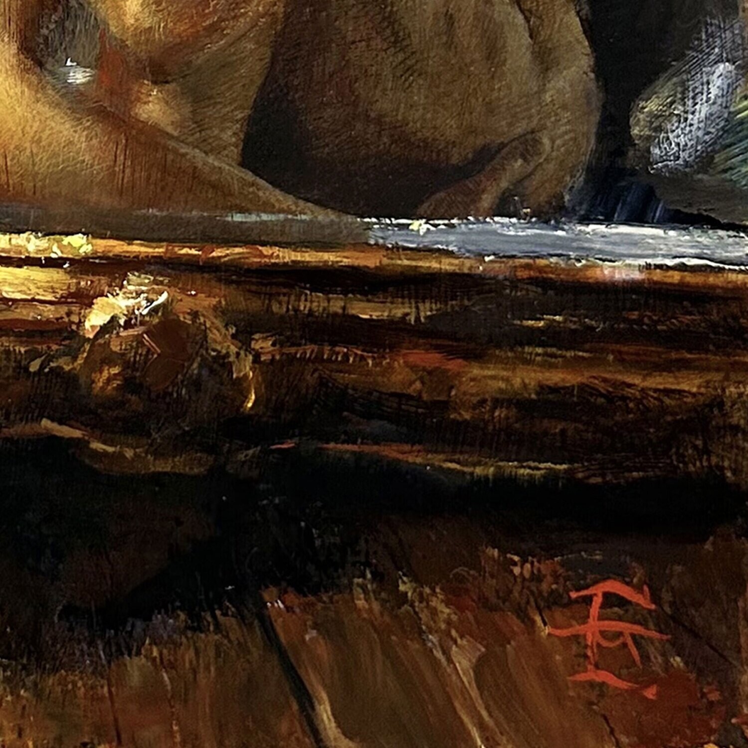 "Inside, Looking In" Original Oil on Panel with Artist's Handmade Frame | Free Shipping Worldwide