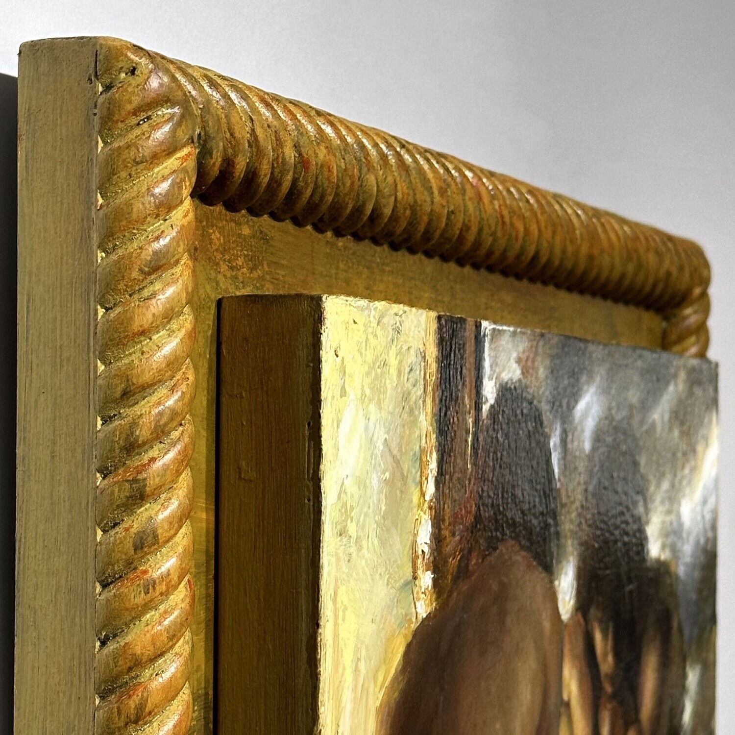 "Inside, Looking In" Original Oil on Panel with Artist's Handmade Frame | Free Shipping Worldwide