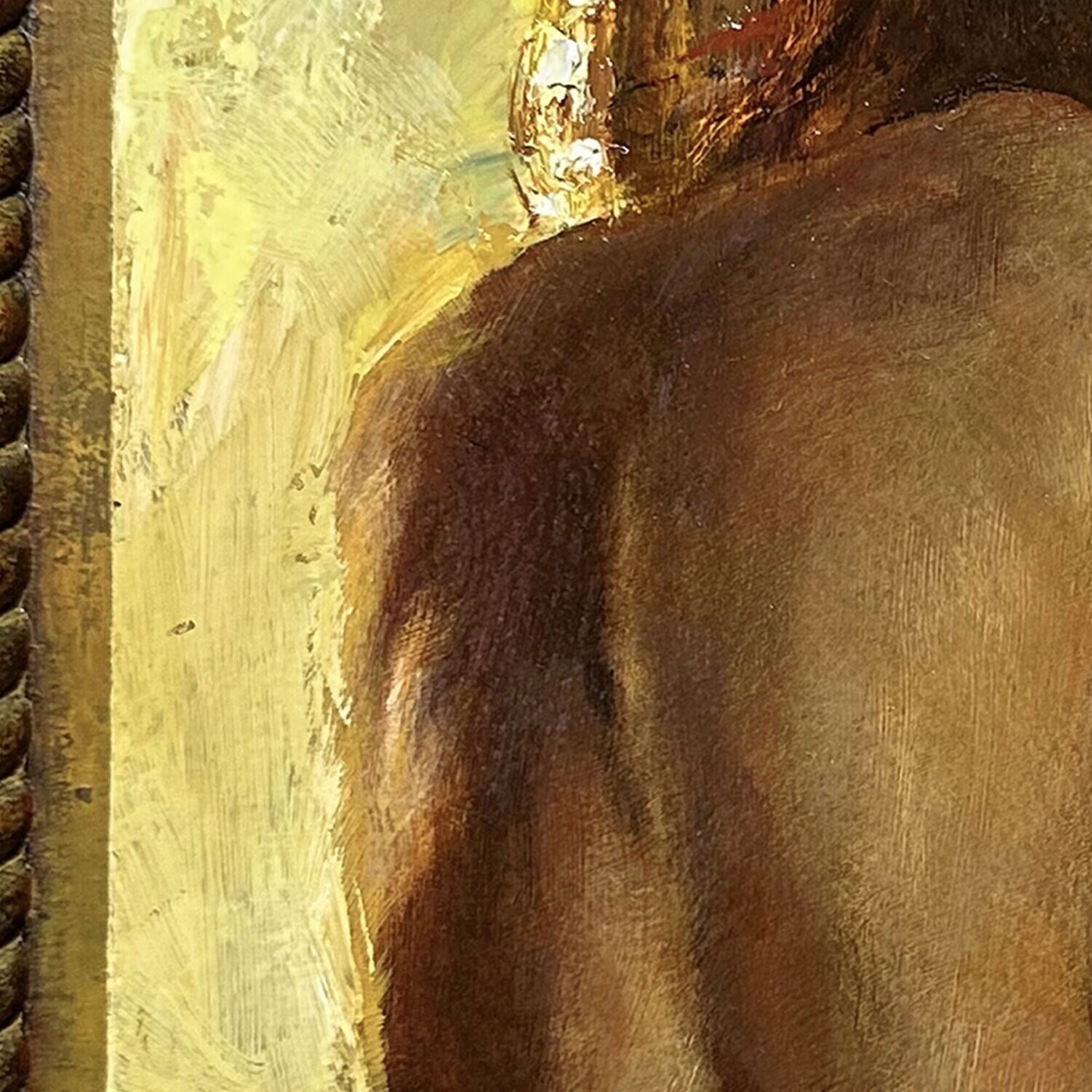 "Inside, Looking In" Original Oil on Panel with Artist's Handmade Frame | Free Shipping Worldwide