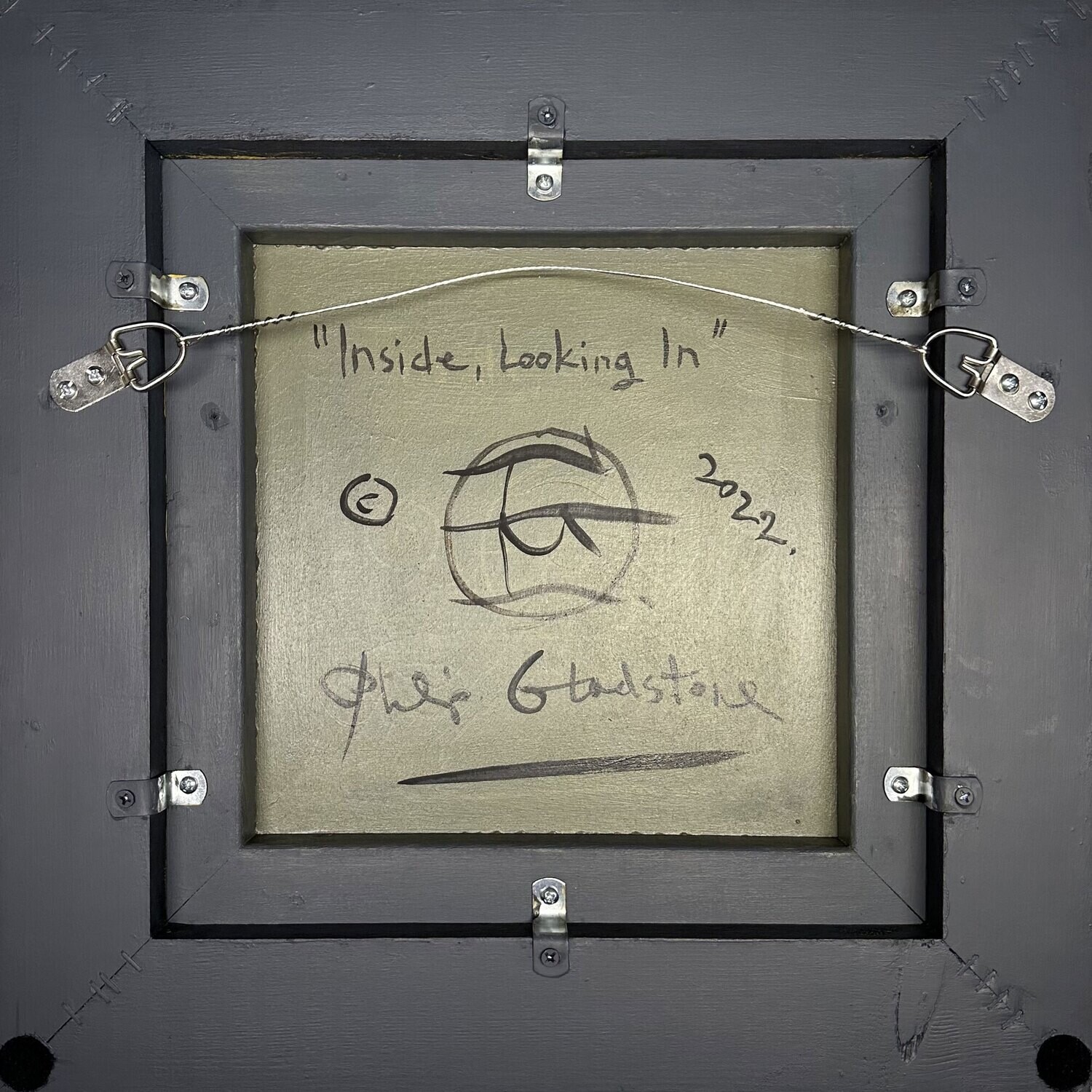 "Inside, Looking In" Original Oil on Panel with Artist's Handmade Frame | Free Shipping Worldwide