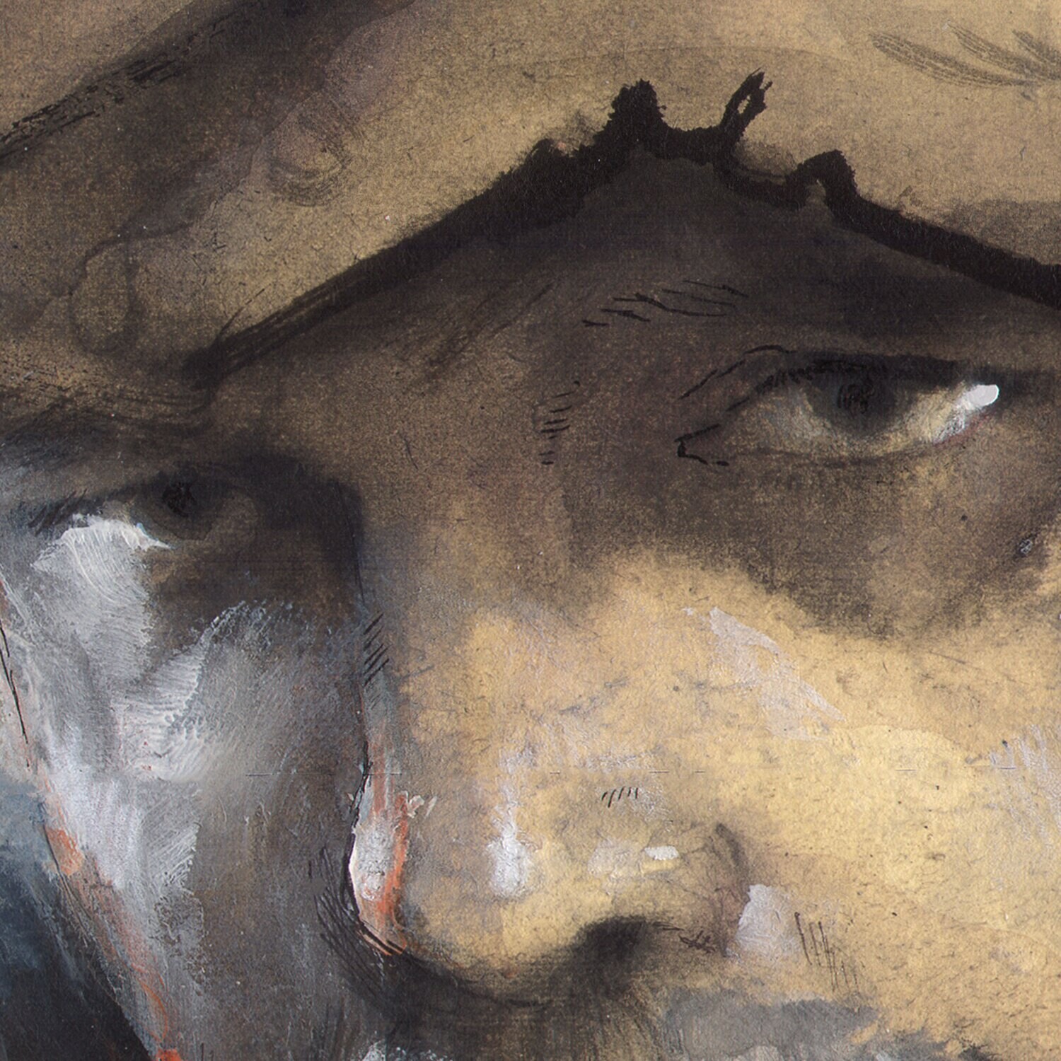 "Sleepless Self-Portrait, Angry in 2023" Original Work on Paper | Free Shipping Worldwide