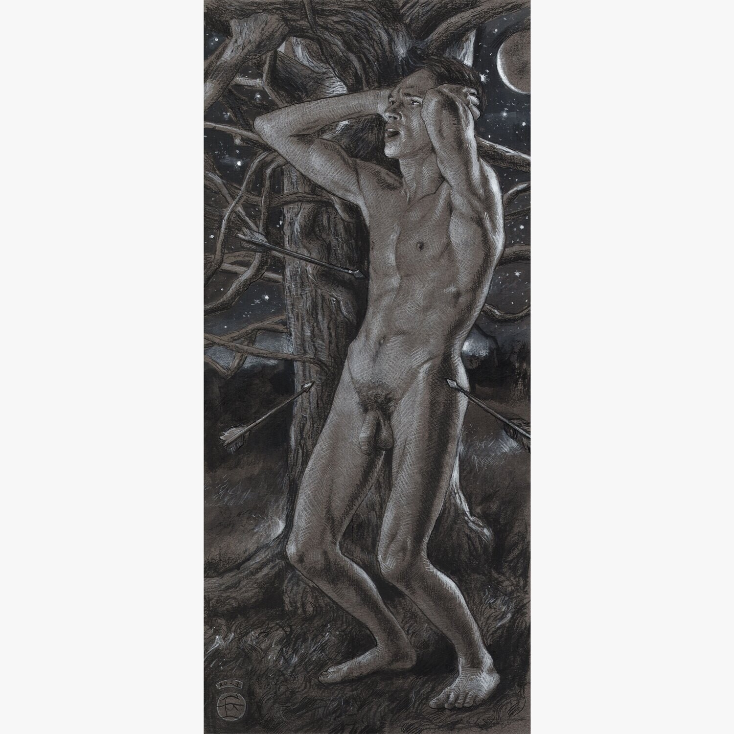 &quot;The Scream (Twilight in the Twenty-Twenties)&quot; | Original Grisaille Work on Paper | Free Shipping Worldwide