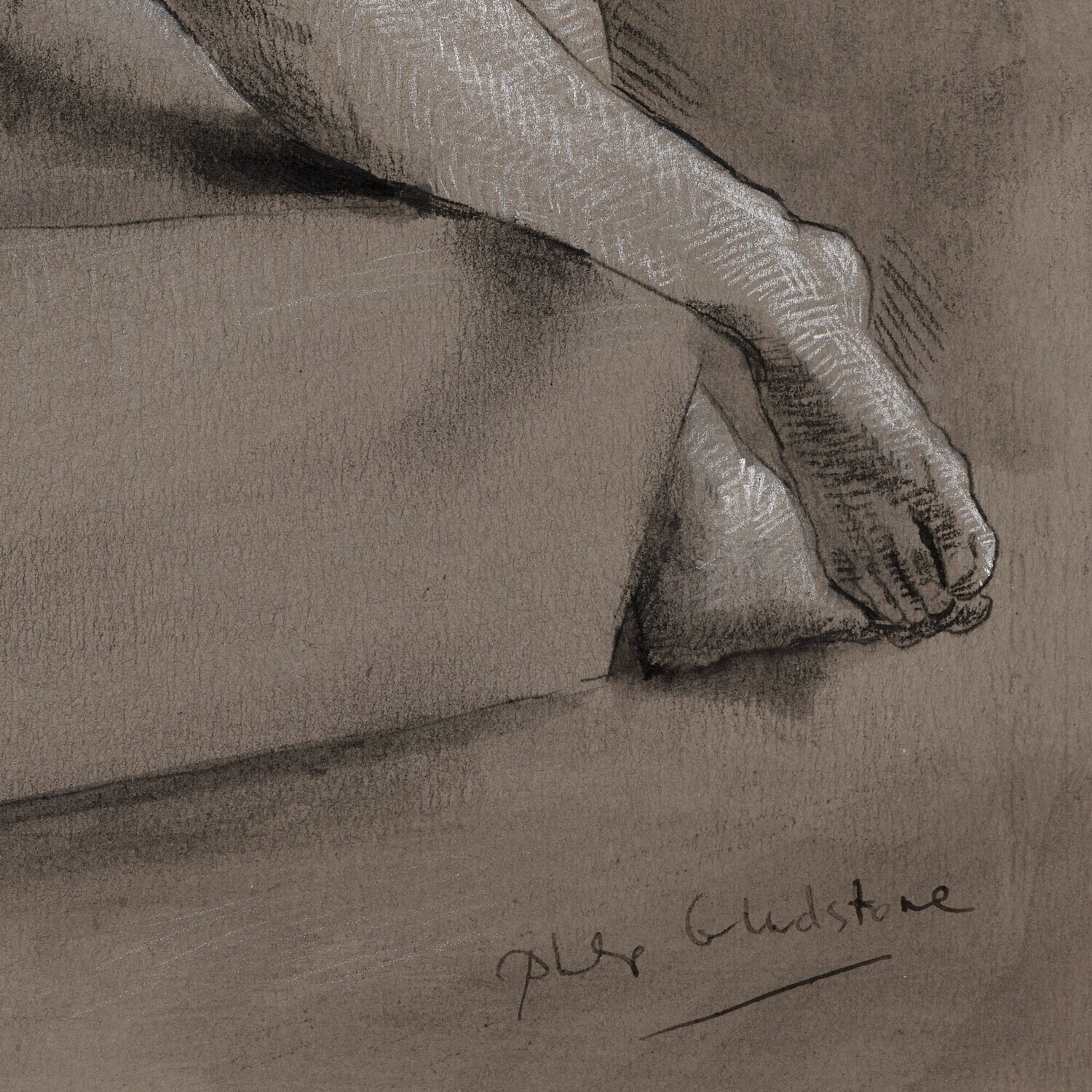 Untitled (Reclining Male Nude) | Original Grisaille Work on Paper | Free Shipping Worldwide