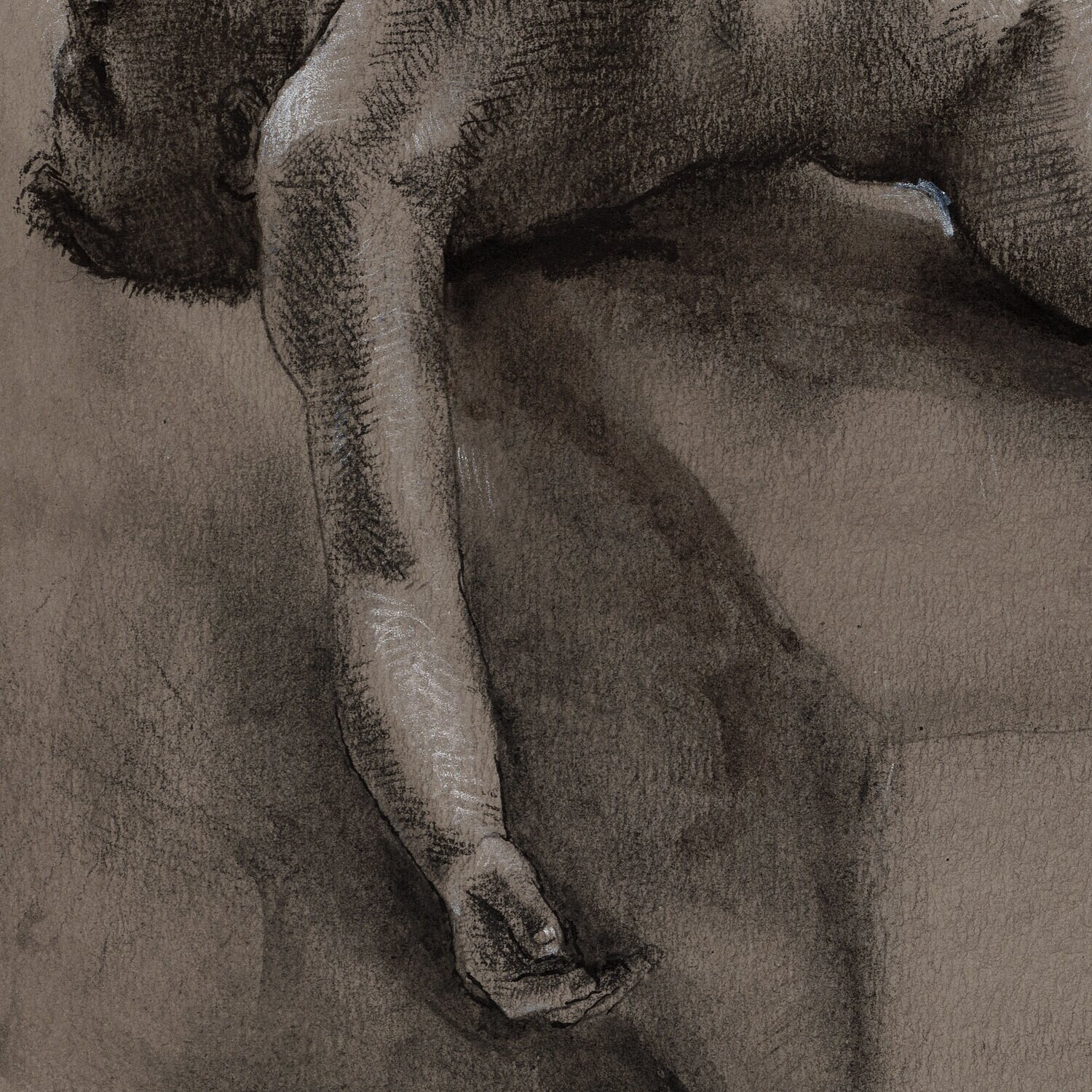 Untitled (Reclining Male Nude) | Original Grisaille Work on Paper | Free Shipping Worldwide
