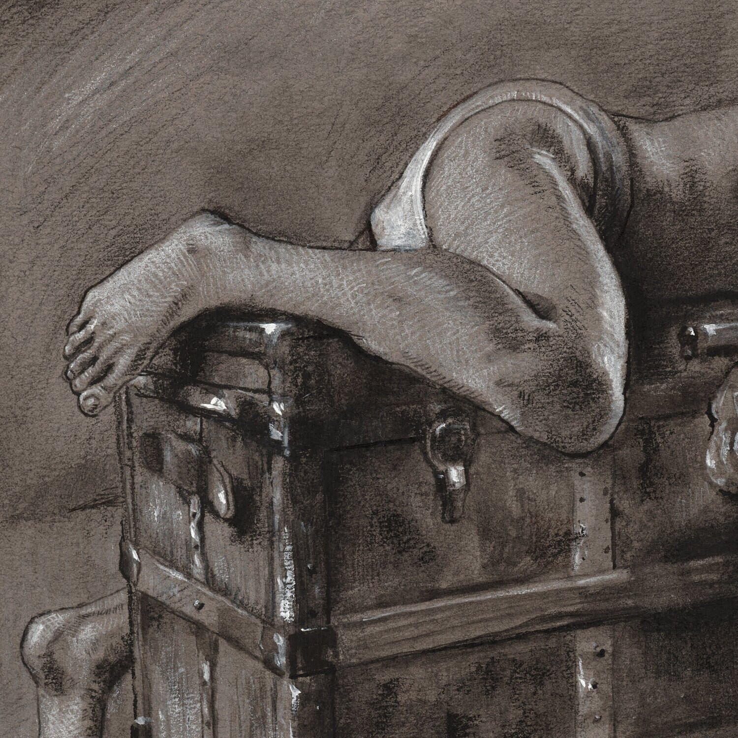 "Locked" | Original Grisaille Work on Paper | Free Shipping Worldwide