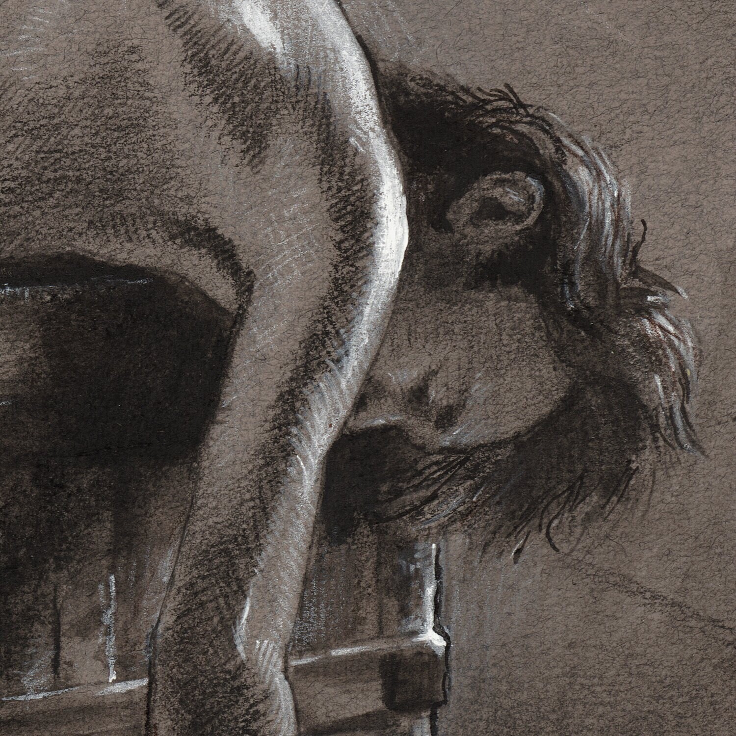 "Locked" | Original Grisaille Work on Paper | Free Shipping Worldwide