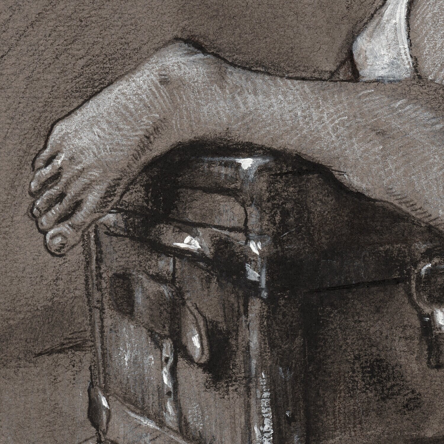"Locked" | Original Grisaille Work on Paper | Free Shipping Worldwide