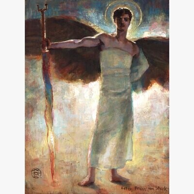 &quot;Guardian of Paradise (after von Stuck)&quot; Original Painting on Panel | Free Shipping Worldwide