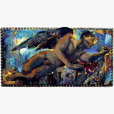 &quot;A Fallen Angel in New York&quot; Original Mixed-Media Painting with Collage | Free Shipping Worldwide