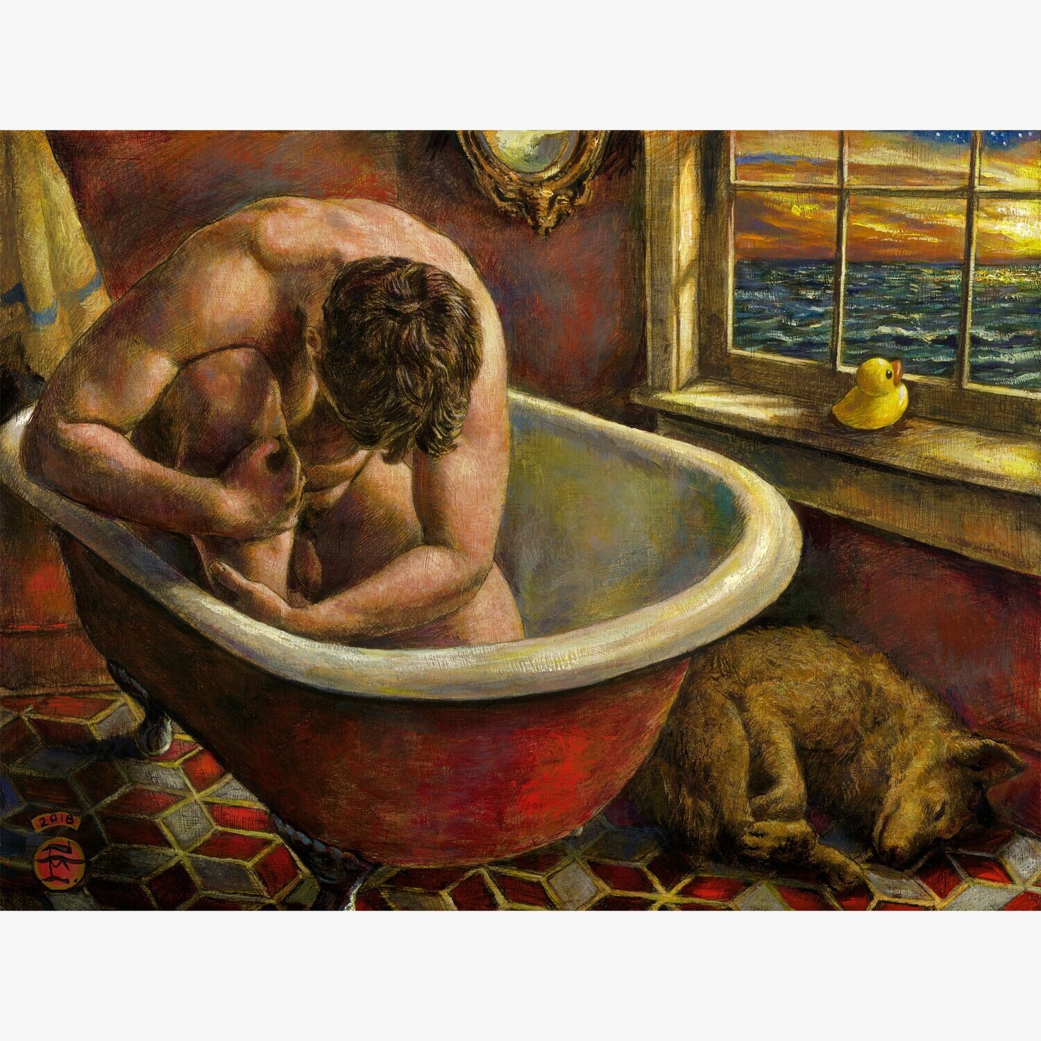 "Emptied" Original Framed Painting on Panel | Free Shipping Worldwide