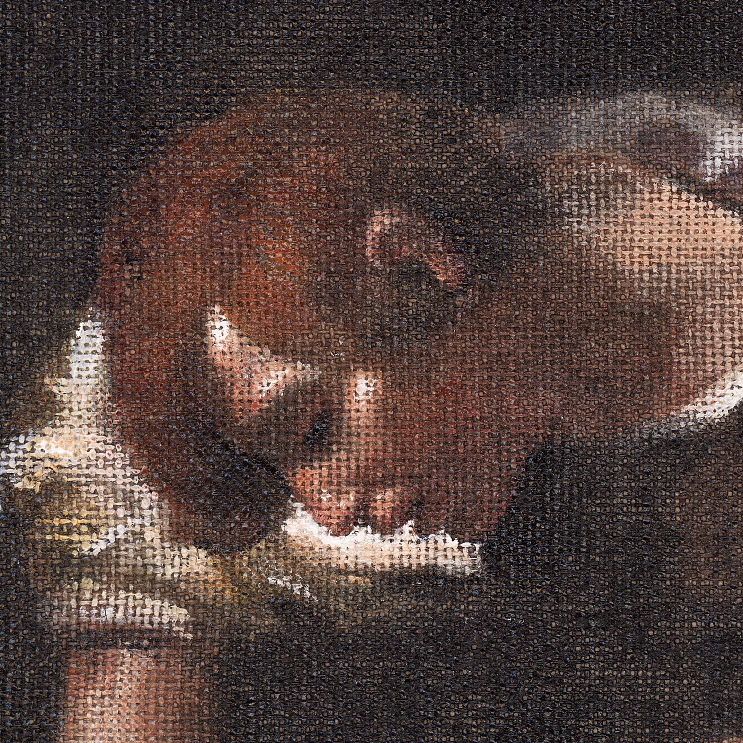 "Narcissus" (Study after Caravaggio) Original Watercolor on Linen