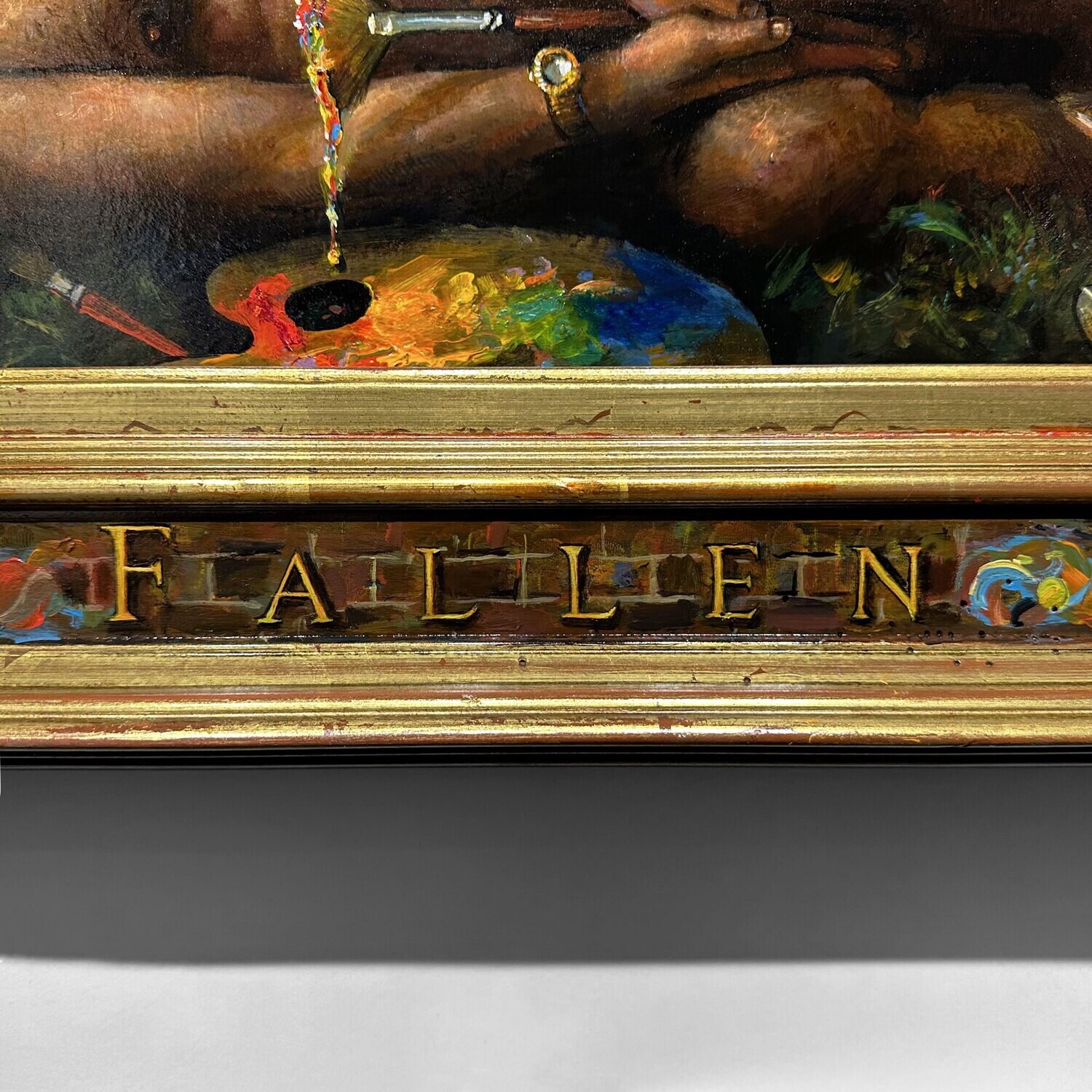 "Fallen" Original Painting with Artist's Integral Frame | Free Shipping Worldwide