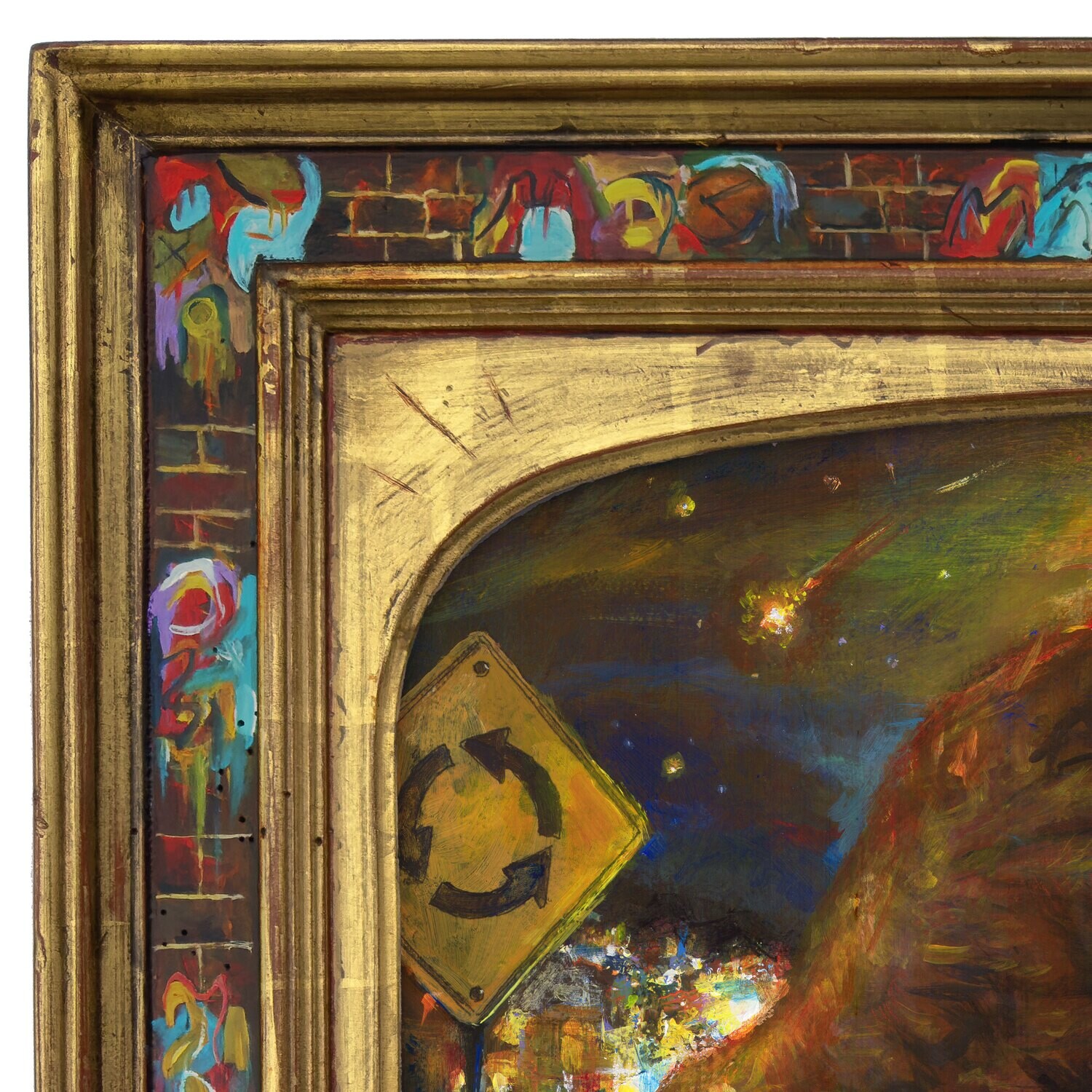 "Fallen" Original Painting with Artist's Integral Frame | Free Shipping Worldwide