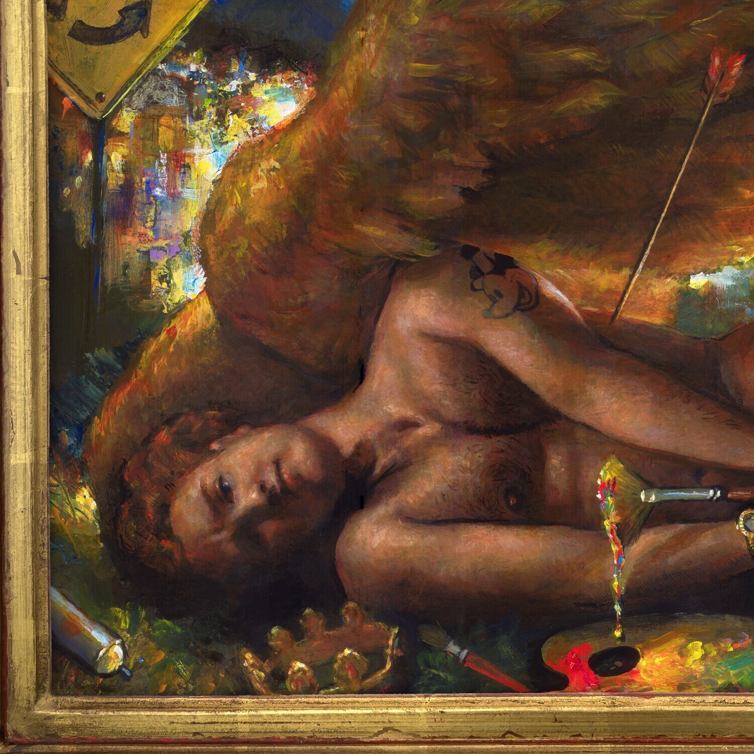 "Fallen" Original Painting with Artist's Integral Frame | Free Shipping Worldwide
