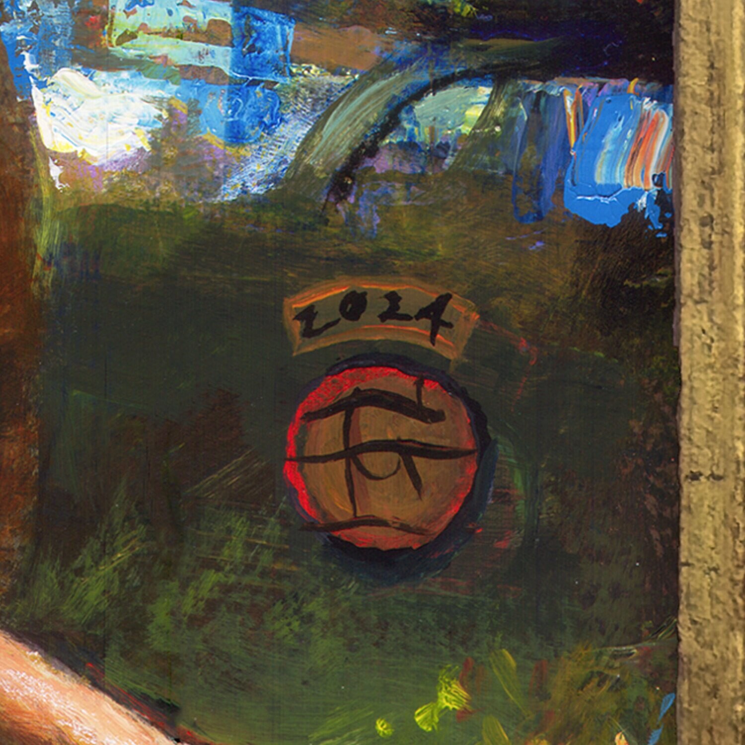 "Fallen" Original Painting with Artist's Integral Frame | Free Shipping Worldwide