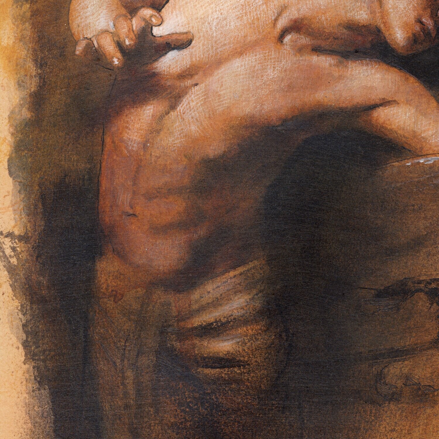 "Narcissus" (Study after Gyula Benczúr) Original Mixed-Media Work on Paper