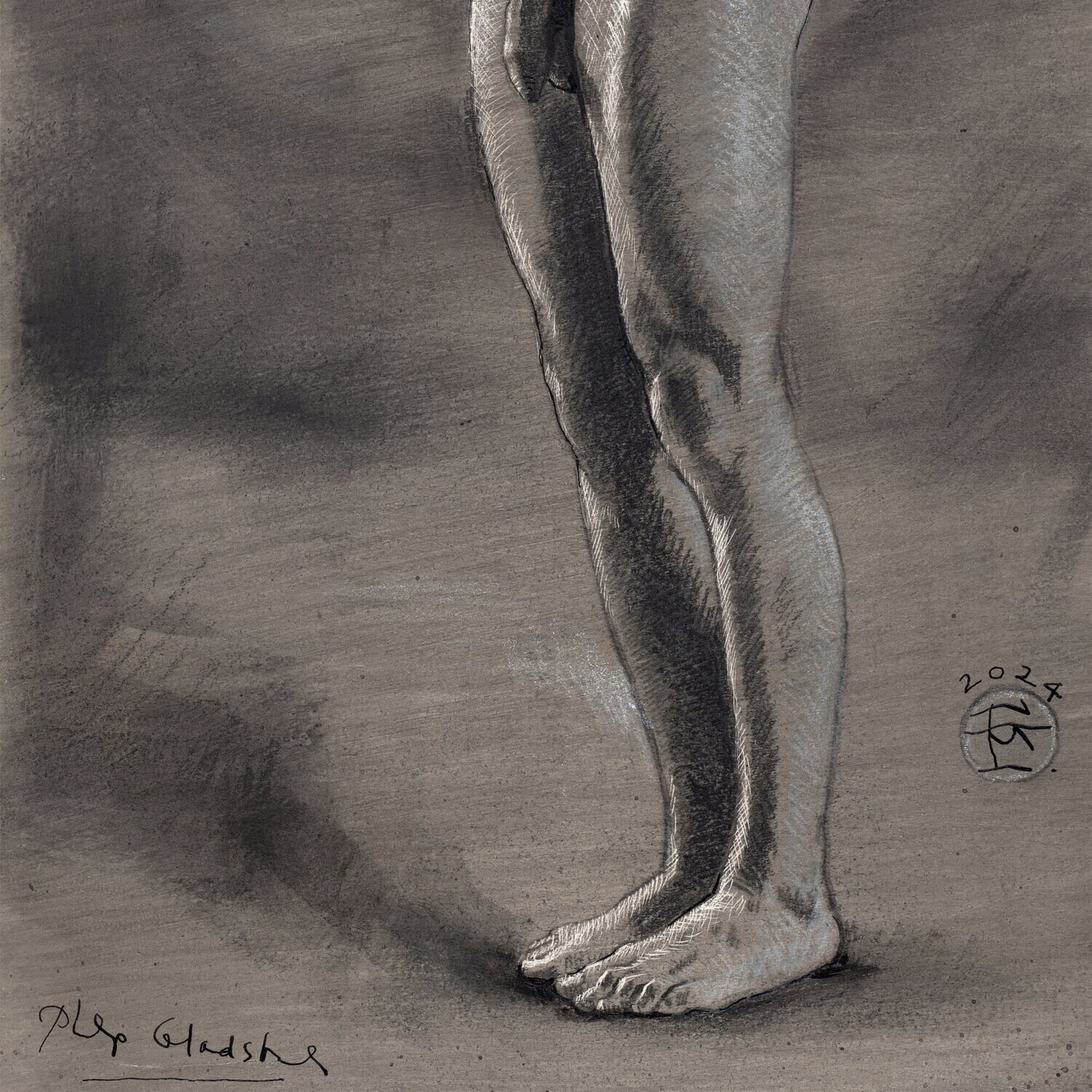 "The Ponderer" | Original Grisaille Work on Paper | Free Shipping Worldwide