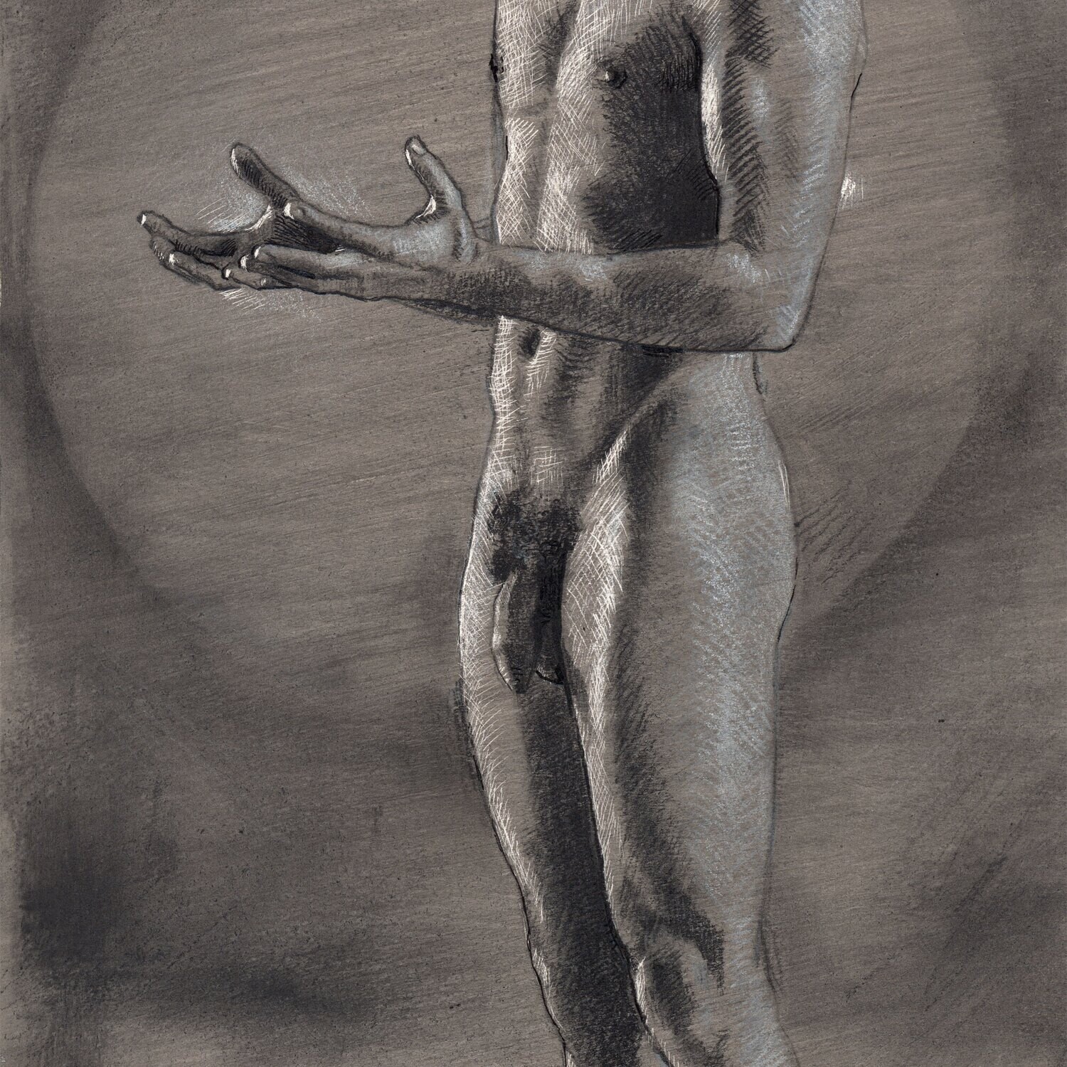"The Ponderer" | Original Grisaille Work on Paper | Free Shipping Worldwide