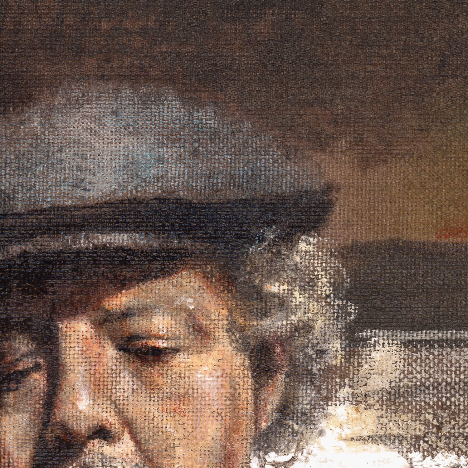 "Self-Portrait" Original Mixed-Media Work on Linen on Board