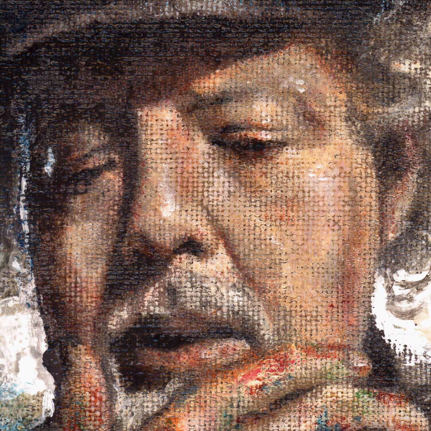 "Self-Portrait" Original Mixed-Media Work on Linen on Board