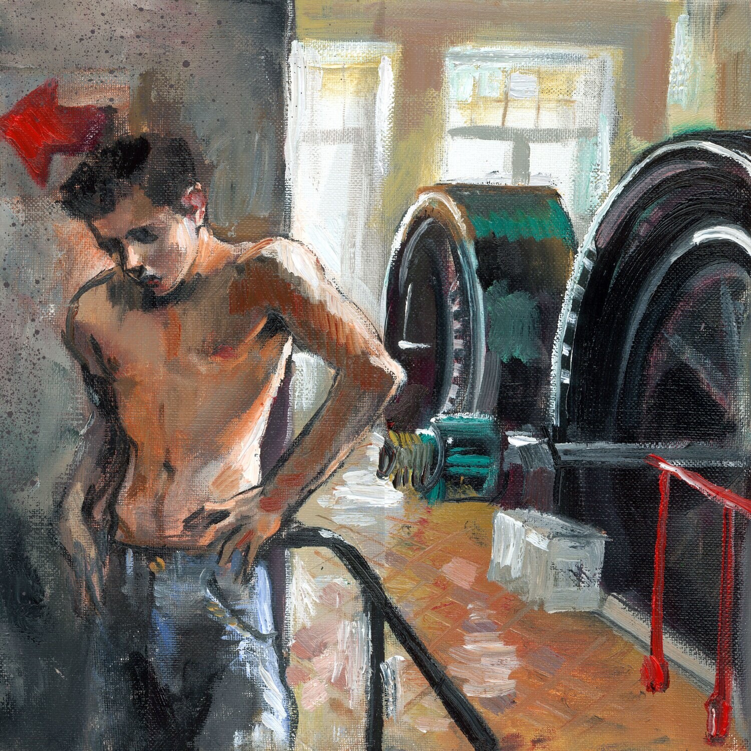 Early Work (2004) "The Factory"  Original Oil Painting on Canvas | Free Shipping Worldwide