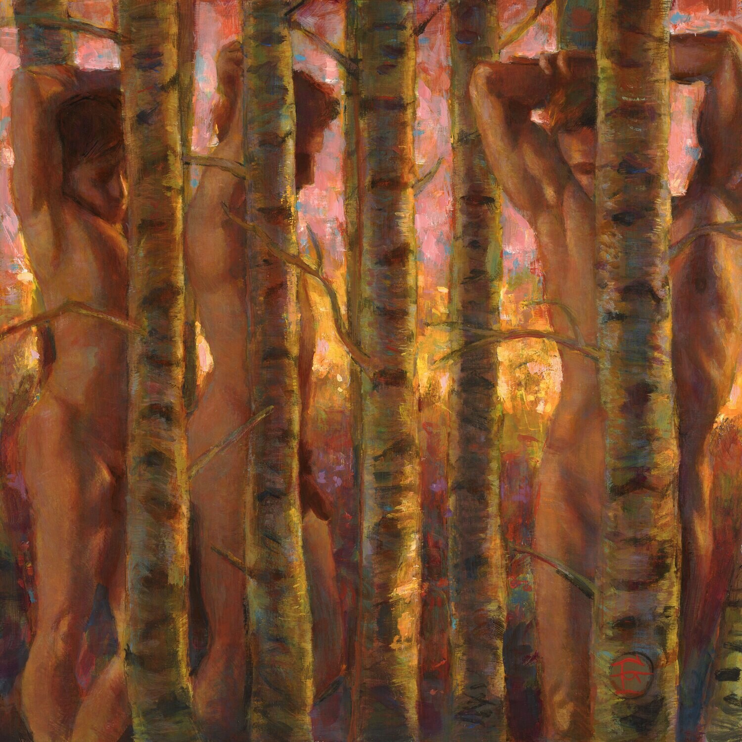 &quot;Betwixt the Birches&quot; Original Painting on Panel | Free Shipping Worldwide