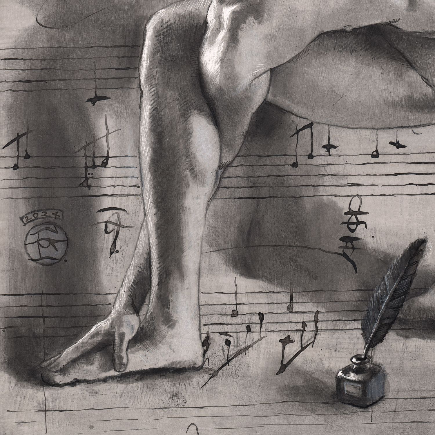 "Summoning a Starry Night" | Original Grisaille Work on Paper | Free Shipping Worldwide