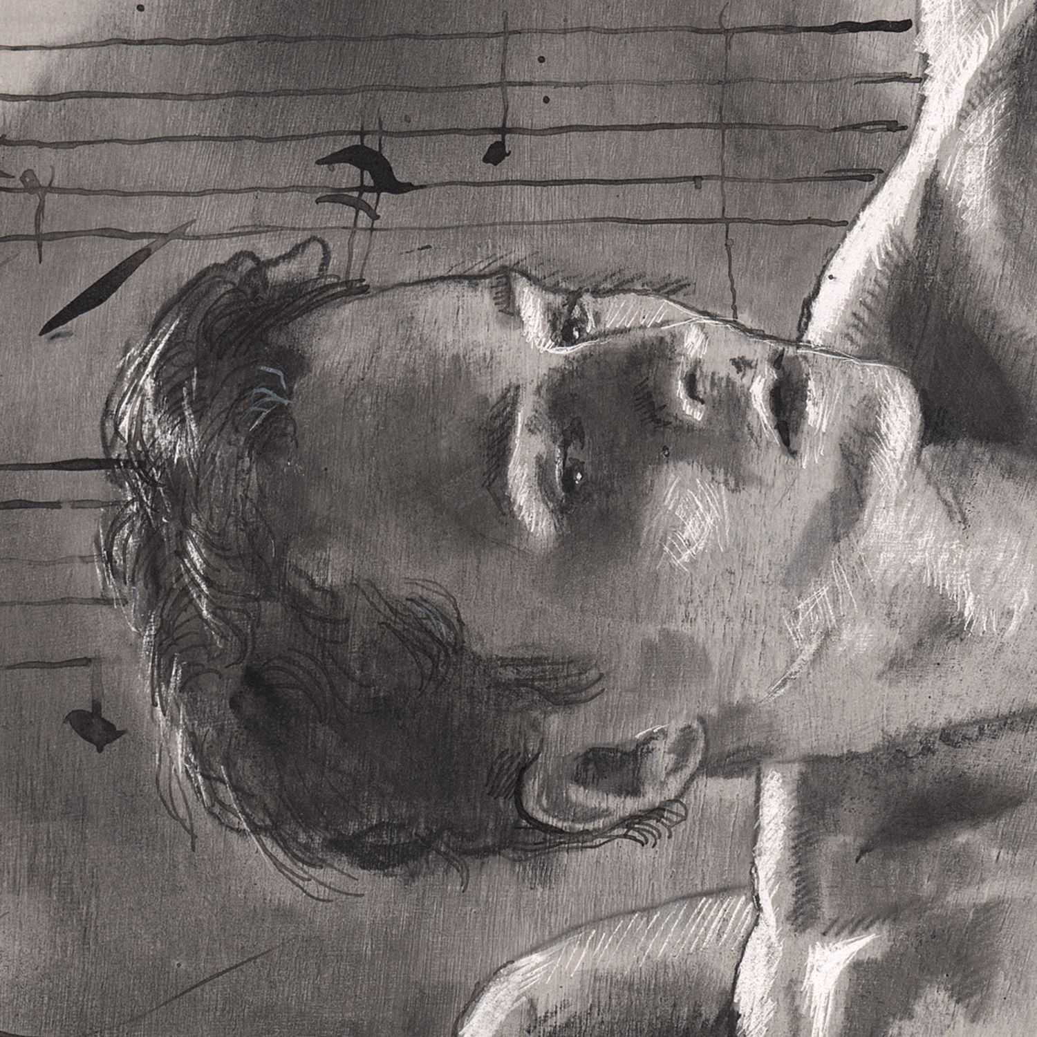 "Summoning a Starry Night" | Original Grisaille Work on Paper | Free Shipping Worldwide