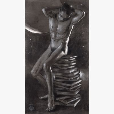 &quot;Lost in Thought&quot; | Original Grisaille Work on Paper | Free Shipping Worldwide