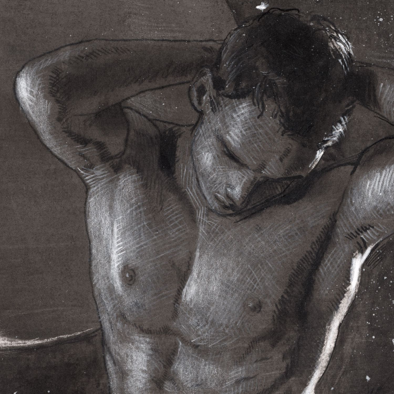 "Lost in Thought" | Original Grisaille Work on Paper | Free Shipping Worldwide