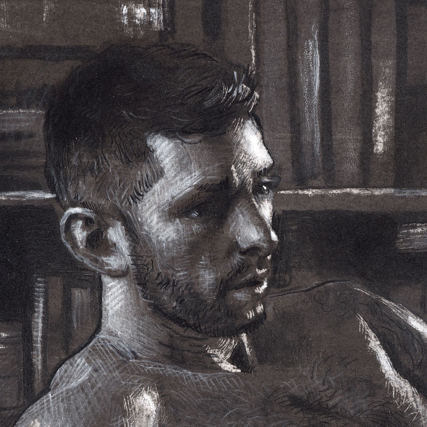 "Self-Taught" | Original Grisaille Work on Paper | Free Shipping Worldwide