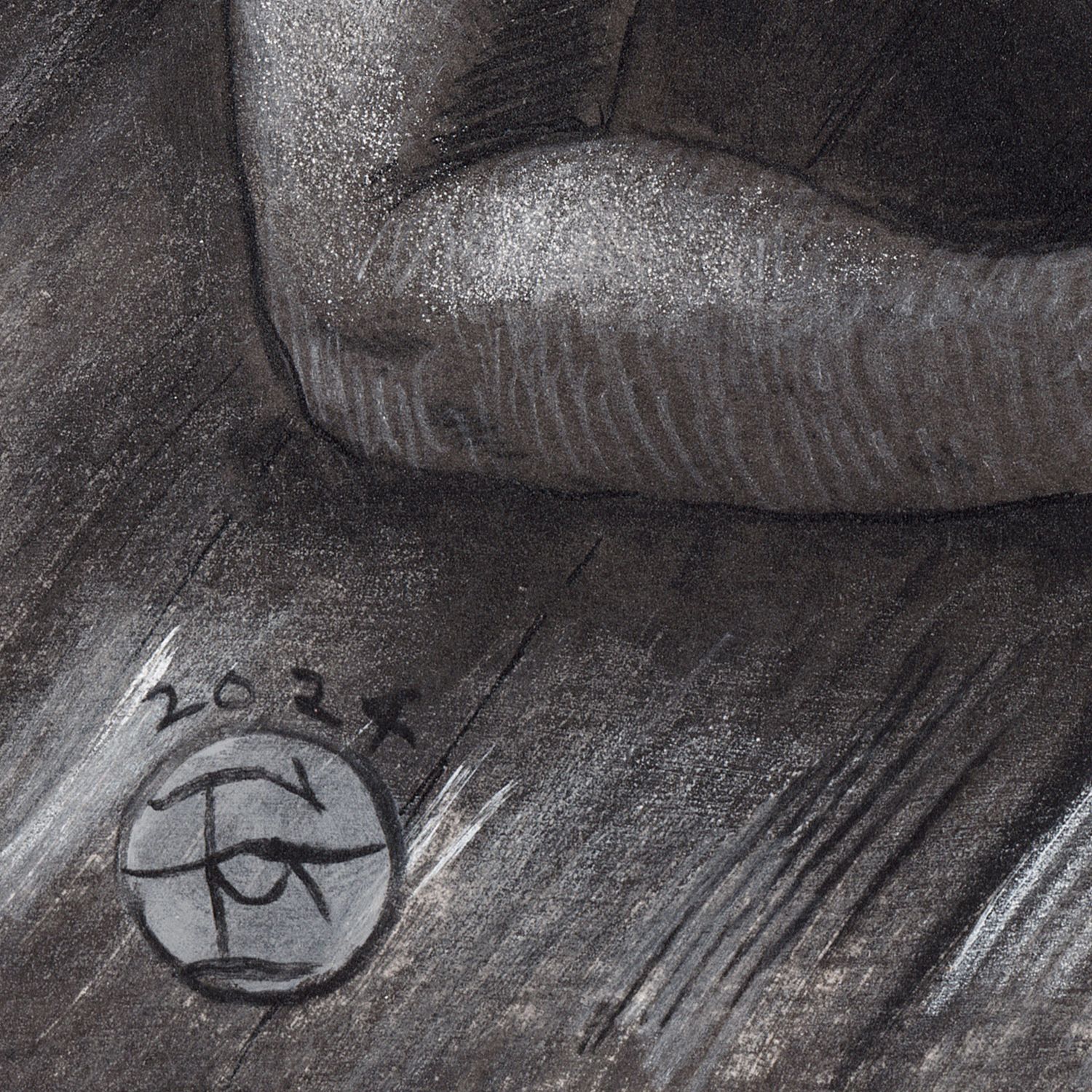 "Self-Taught" | Original Grisaille Work on Paper | Free Shipping Worldwide