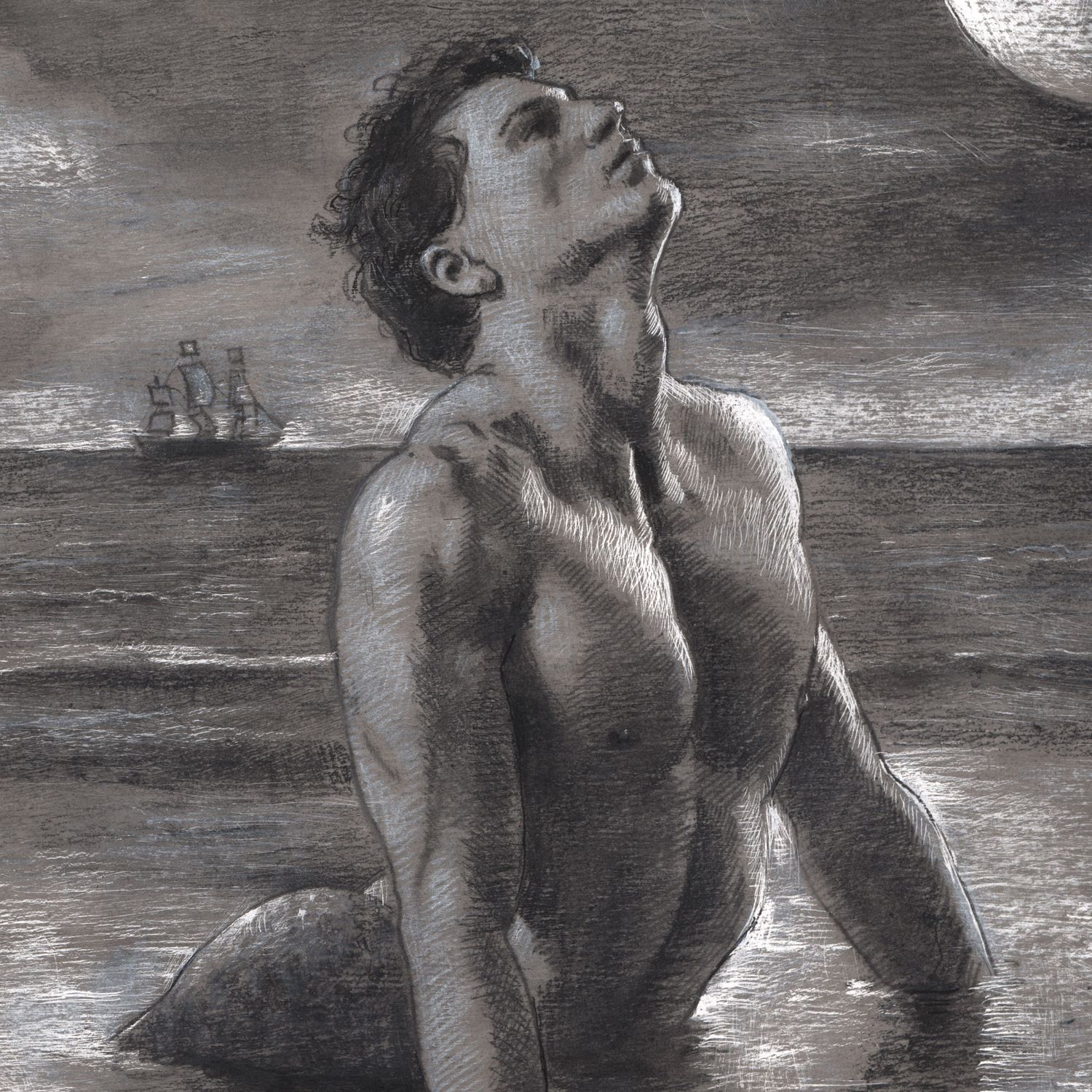 "The Wishing Place" | Original Grisaille Work on Paper | Free Shipping Worldwide