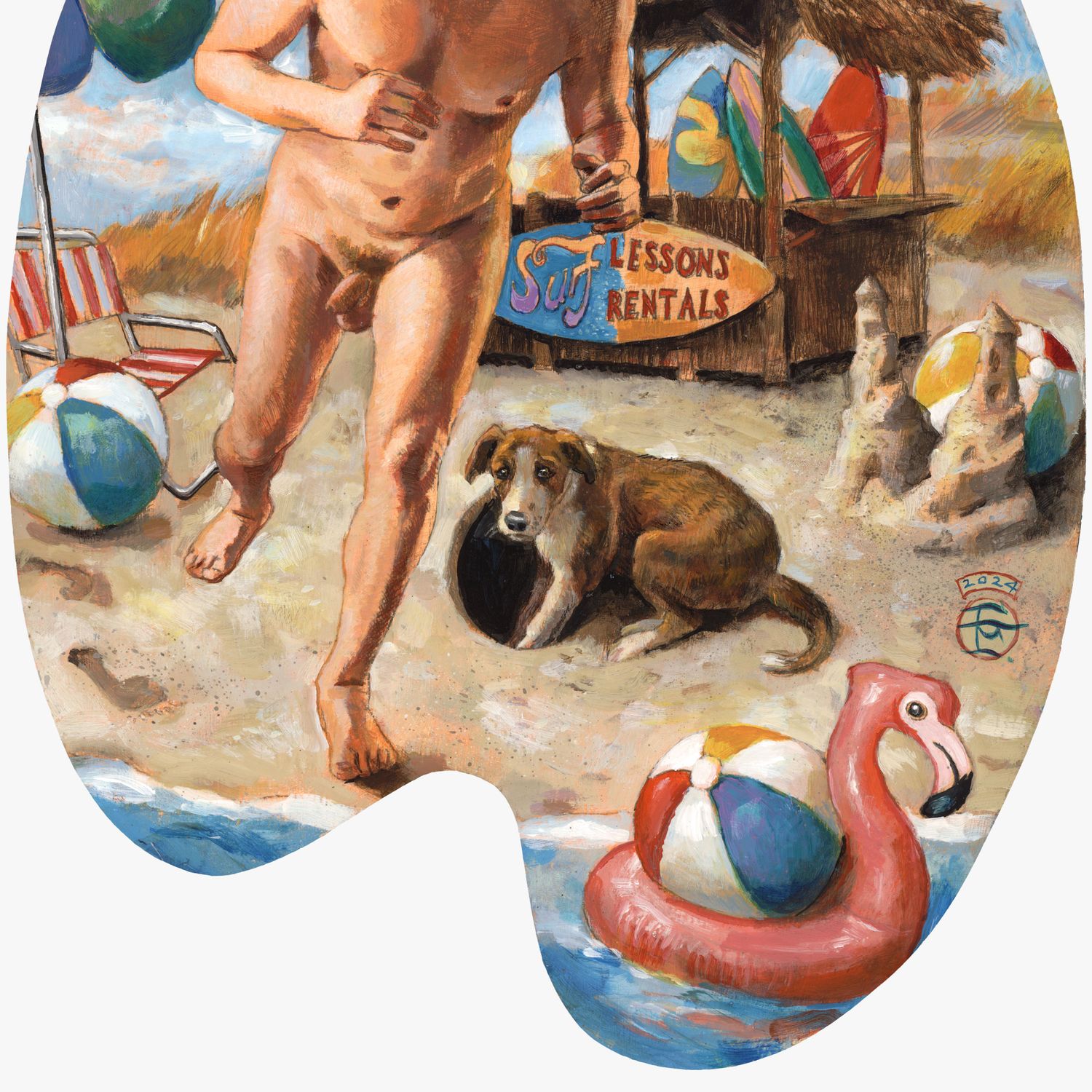 "Digging a Hole" Original Painting on Palette | Free Shipping Worldwide