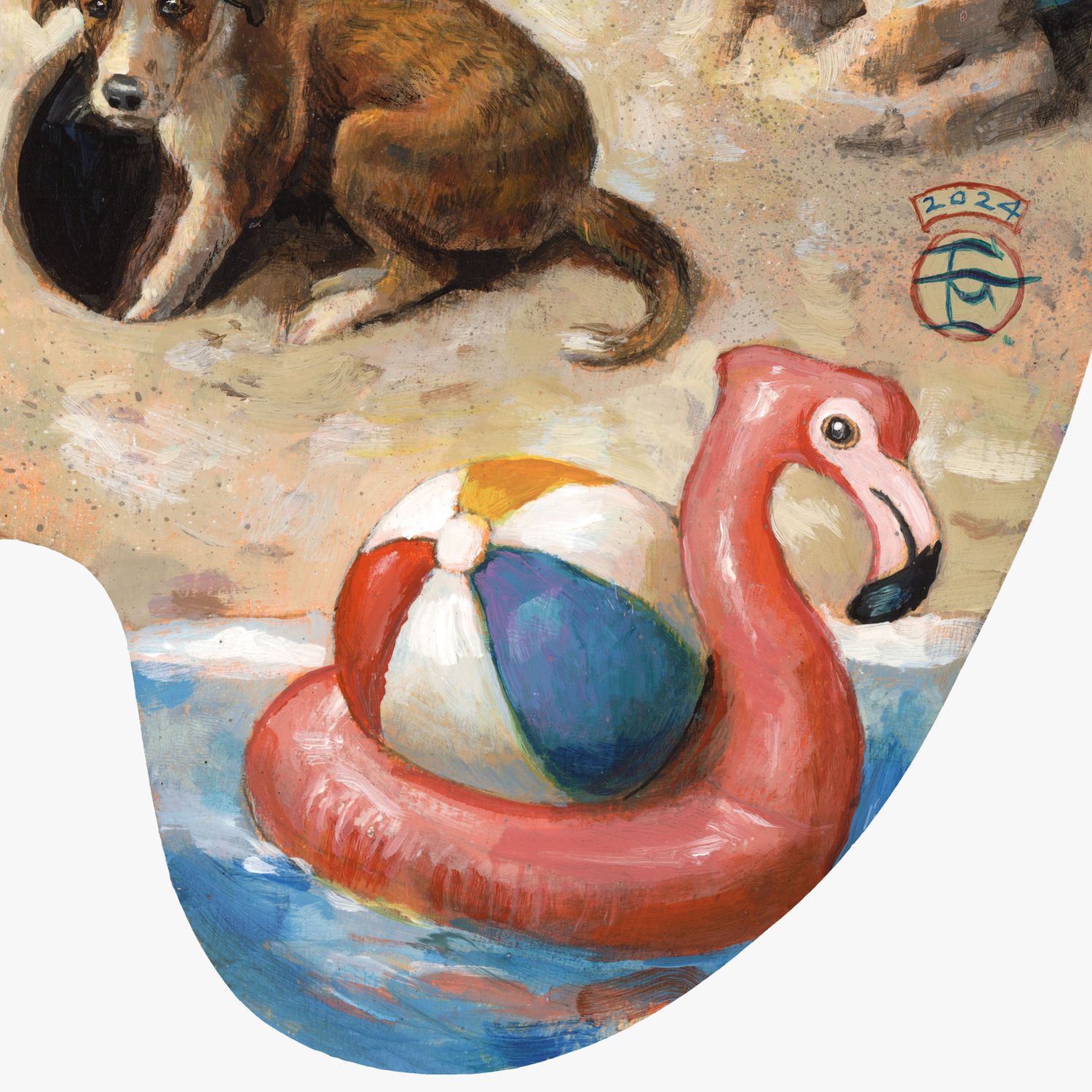 "Digging a Hole" Original Painting on Palette | Free Shipping Worldwide