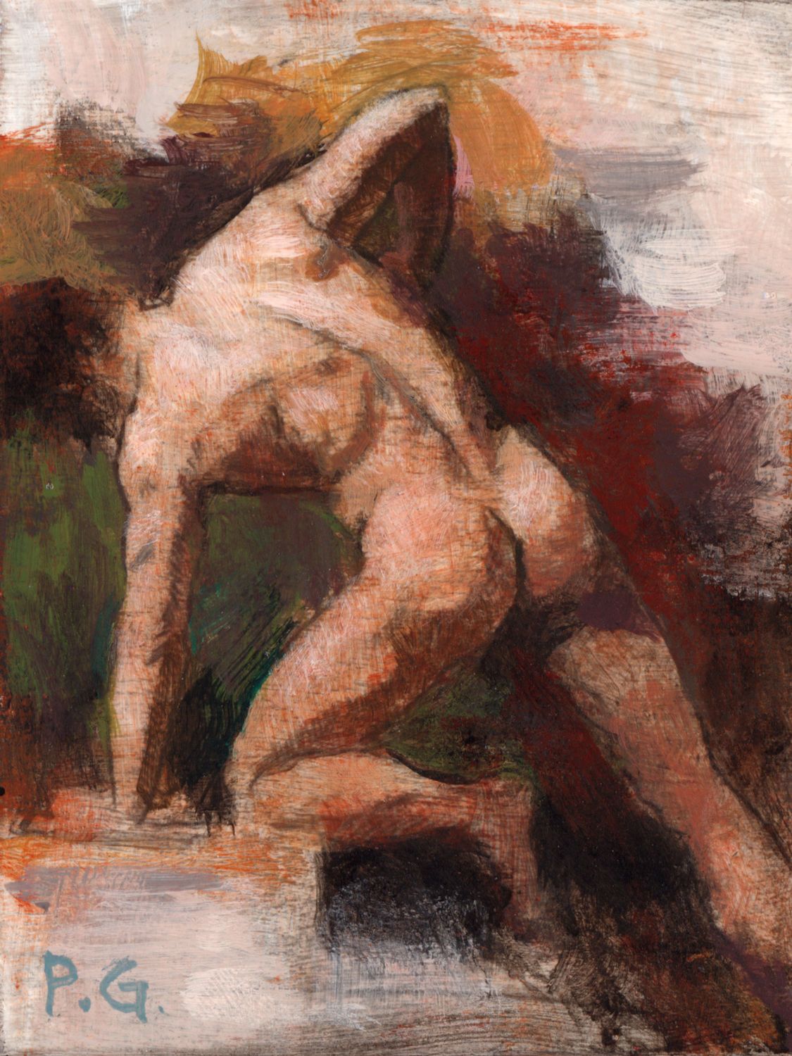 Untitled Miniature (After Etty) | Original 4" X 3" Painting