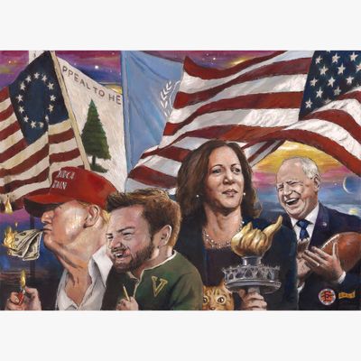 &quot;Coming to America&quot; Original Mixed-Media Work on Paper | Free Shipping Worldwide