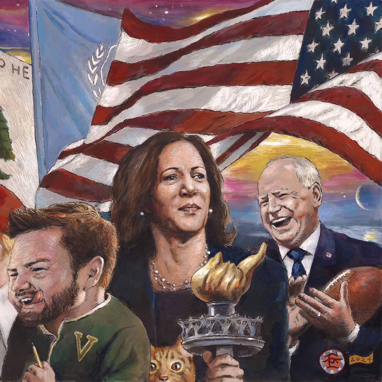"Coming to America" Original Mixed-Media Work on Paper | Free Shipping Worldwide