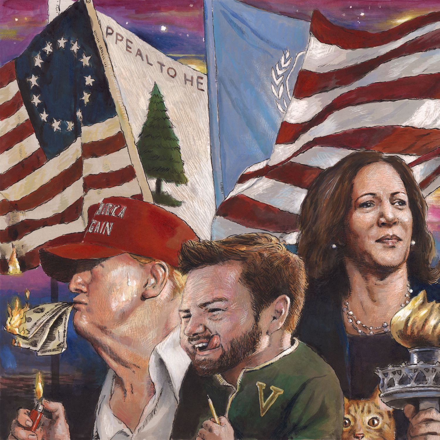 "Coming to America" Original Mixed-Media Work on Paper | Free Shipping Worldwide